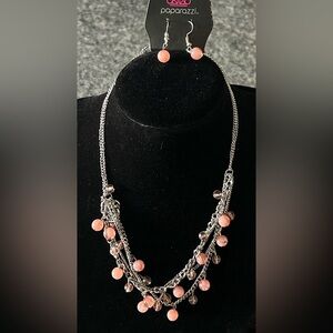 Paparazzi Silver Necklace with Pink Accents